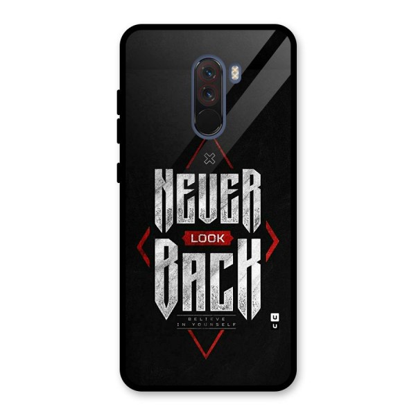 Never Look Back Diamond Glass Back Case for Poco F1