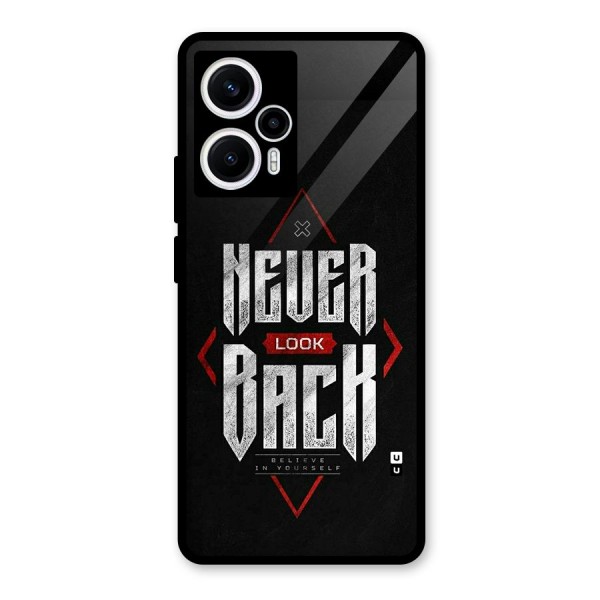 Never Look Back Diamond Glass Back Case for Poco F5