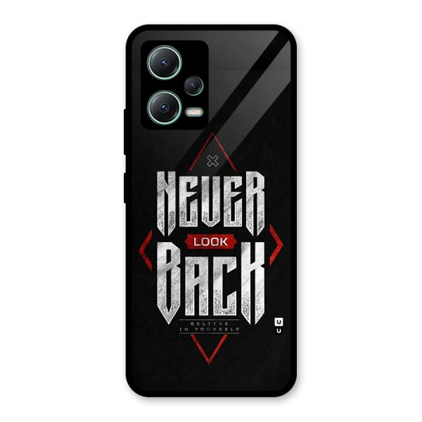 Never Look Back Diamond Glass Back Case for Poco X5