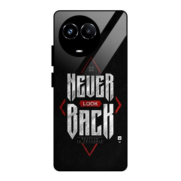 Never Look Back Diamond Glass Back Case for Realme 11X