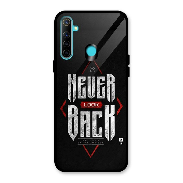 Never Look Back Diamond Glass Back Case for Realme 5