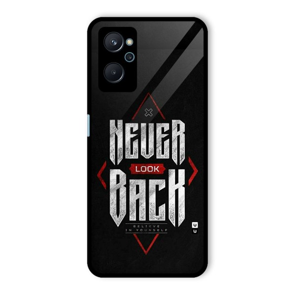 Never Look Back Diamond Glass Back Case for Realme 9i