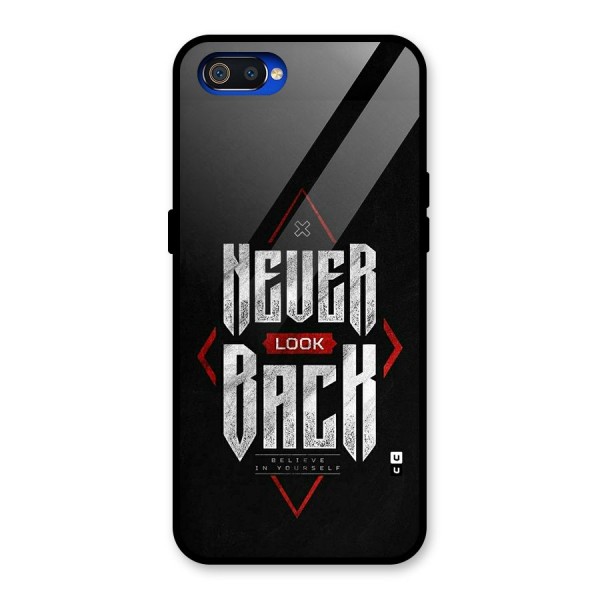 Never Look Back Diamond Glass Back Case for Realme C2