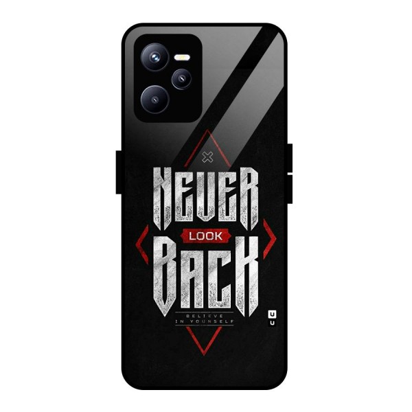 Never Look Back Diamond Glass Back Case for Realme C35