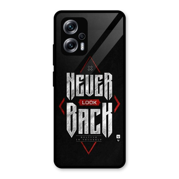 Never Look Back Diamond Glass Back Case for Redmi K50i