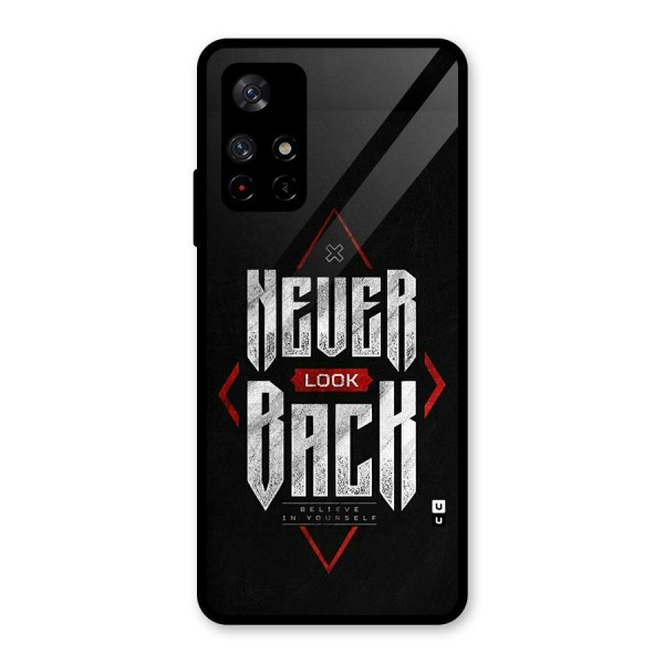 Never Look Back Diamond Glass Back Case for Redmi Note 11T 5G