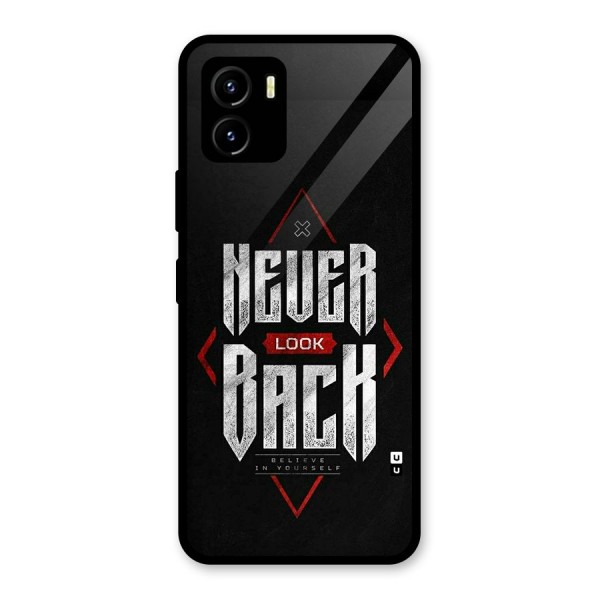 Never Look Back Diamond Glass Back Case for Vivo Y15s