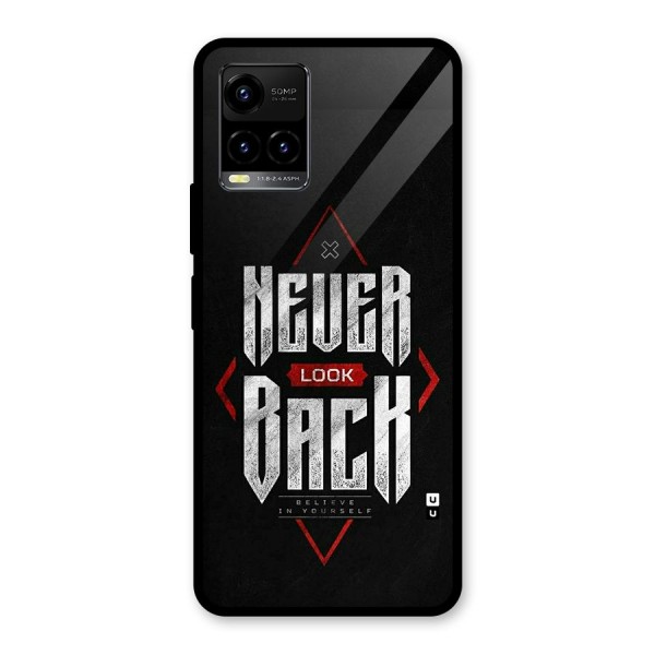 Never Look Back Diamond Glass Back Case for Vivo Y21A