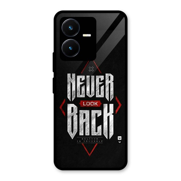 Never Look Back Diamond Glass Back Case for Vivo Y22