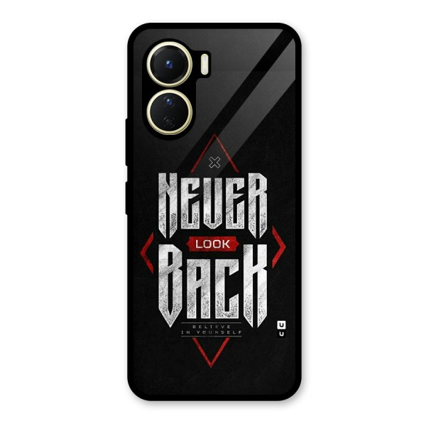 Never Look Back Diamond Glass Back Case for Vivo Y56