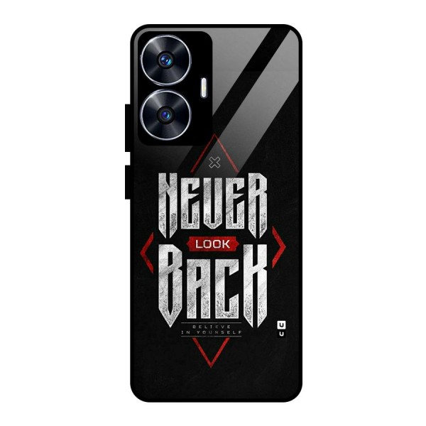 Never Look Back Diamond Glass Back Case for realme C55