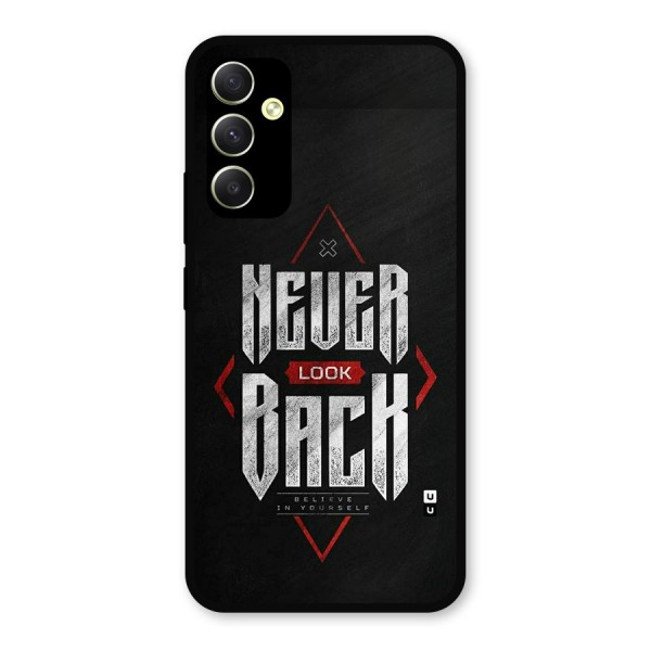 Never Look Back Diamond Metal Back Case for Galaxy A34