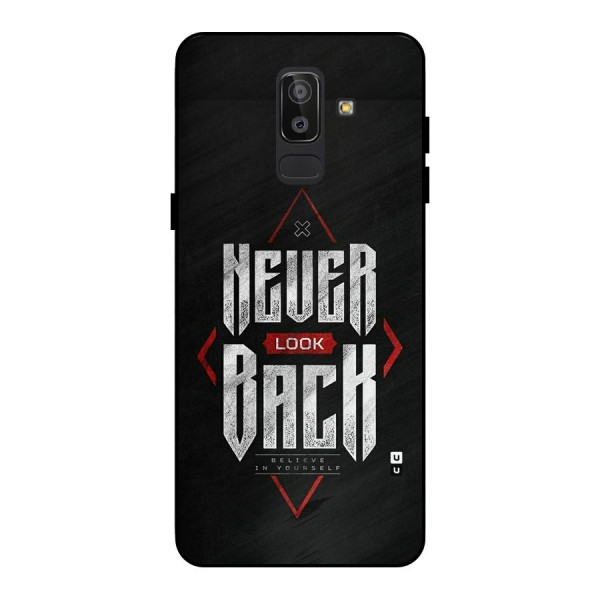 Never Look Back Diamond Metal Back Case for Galaxy J8