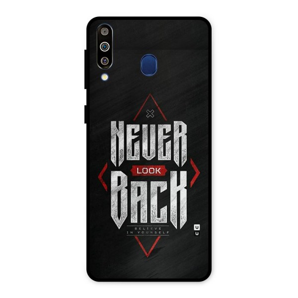 Never Look Back Diamond Metal Back Case for Galaxy M30