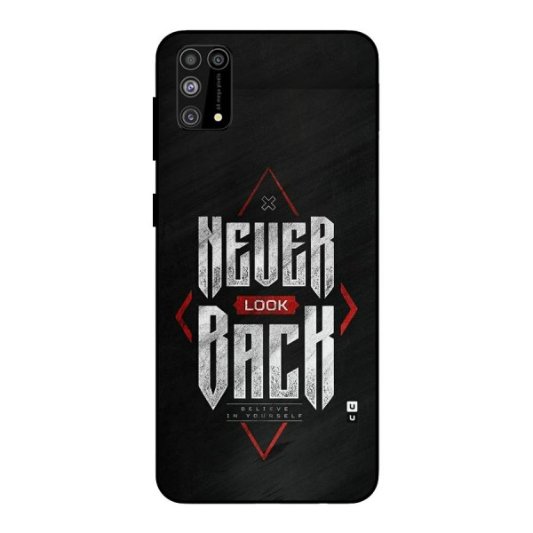 Never Look Back Diamond Metal Back Case for Galaxy M31