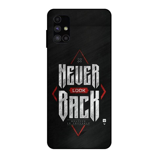 Never Look Back Diamond Metal Back Case for Galaxy M51