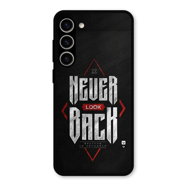 Never Look Back Diamond Metal Back Case for Galaxy S23 Plus