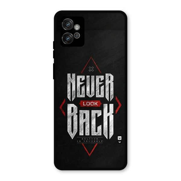 Never Look Back Diamond Metal Back Case for Moto G32