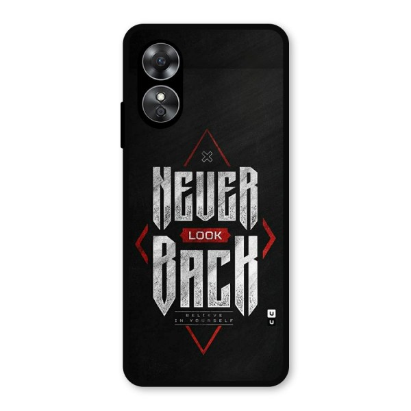 Never Look Back Diamond Metal Back Case for Oppo A17