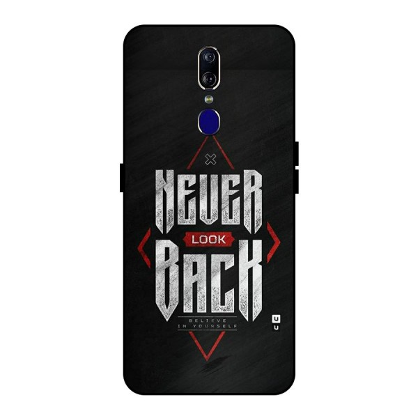 Never Look Back Diamond Metal Back Case for Oppo F11