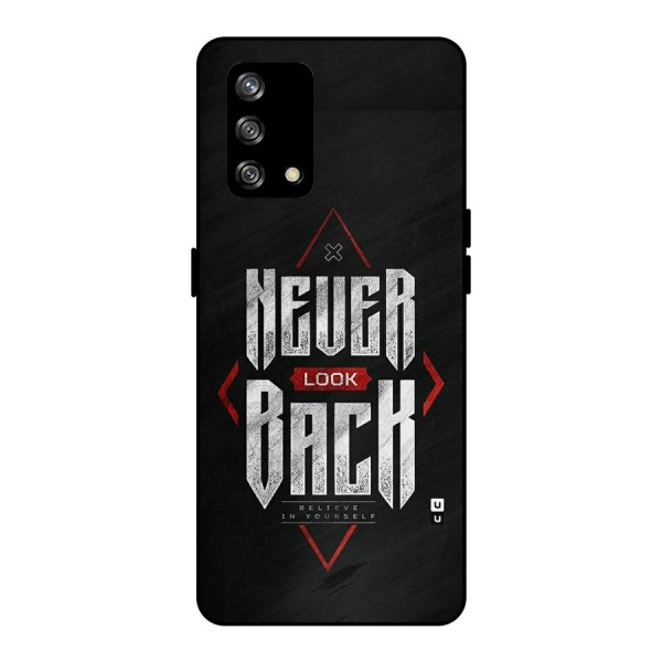 Never Look Back Diamond Metal Back Case for Oppo F19