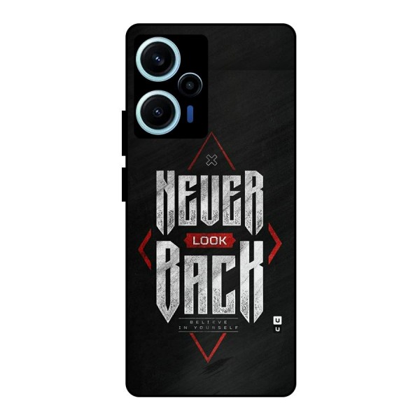 Never Look Back Diamond Metal Back Case for Poco F5