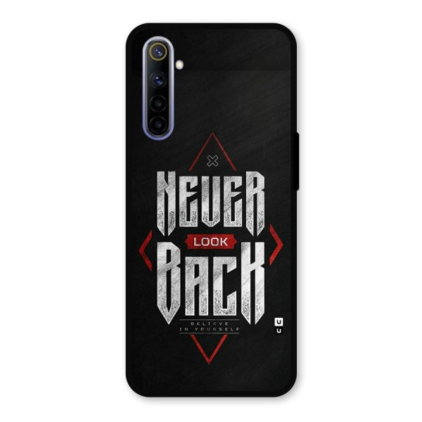 Never Look Back Diamond Metal Back Case for Realme 6