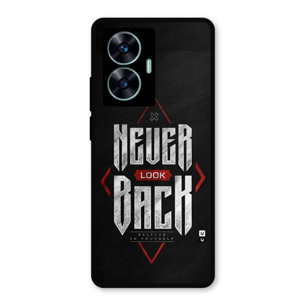 Never Look Back Diamond Metal Back Case for Realme C55