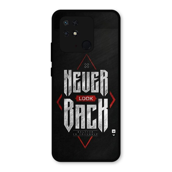 Never Look Back Diamond Metal Back Case for Redmi 10