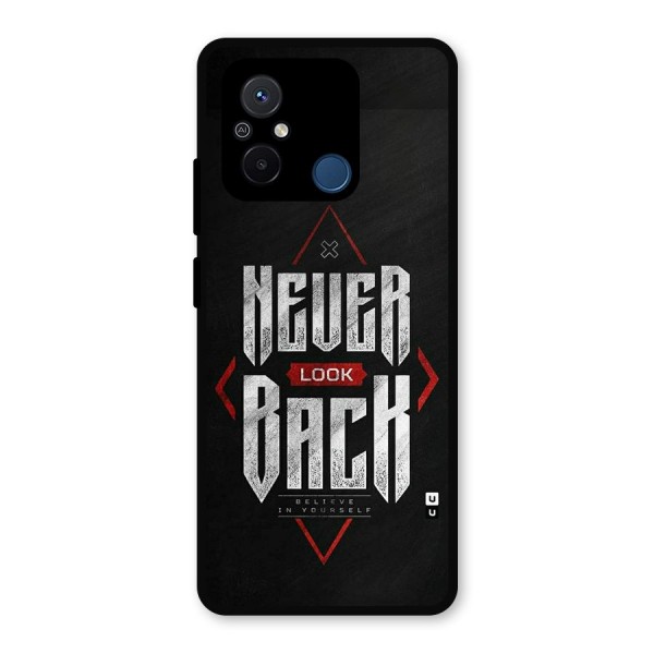 Never Look Back Diamond Metal Back Case for Redmi 12C