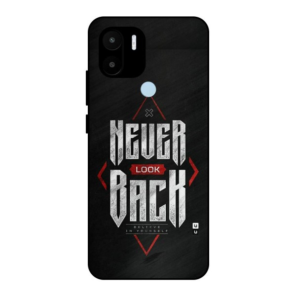 Never Look Back Diamond Metal Back Case for Redmi A1 Plus