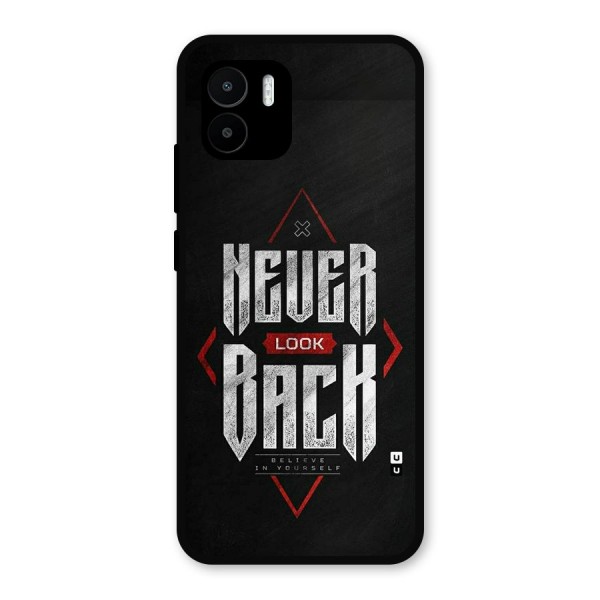 Never Look Back Diamond Metal Back Case for Redmi A2