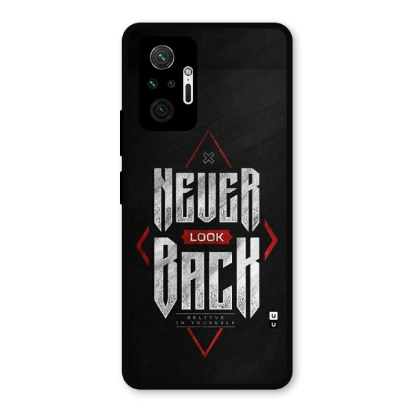 Never Look Back Diamond Metal Back Case for Redmi Note 10 Pro