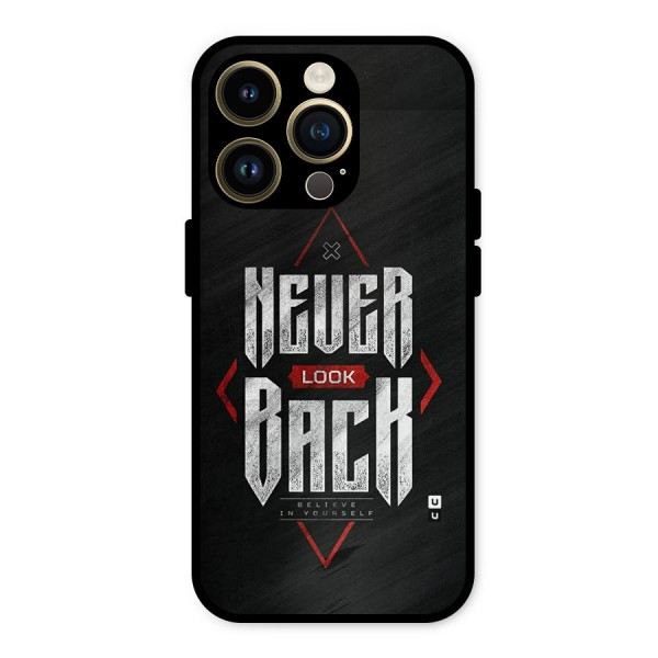 Never Look Back Diamond Metal Back Case for iPhone 14 Pro