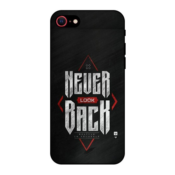 Never Look Back Diamond Metal Back Case for iPhone 8