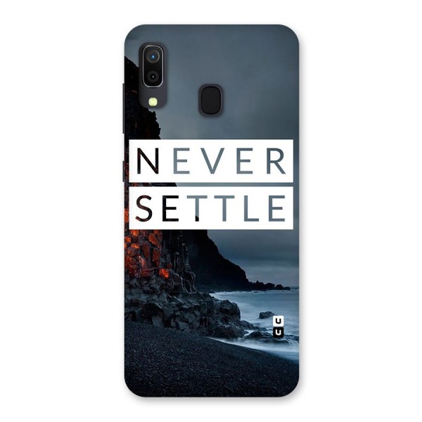 Never Settle Dark Beach Back Case for Galaxy A20