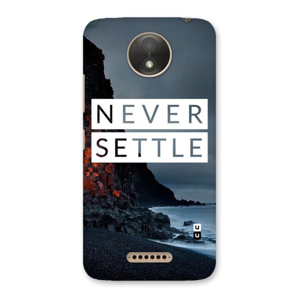 Never Settle Dark Beach Back Case for Moto C Plus