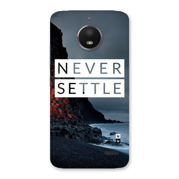 Never Settle Dark Beach Back Case for Moto E4