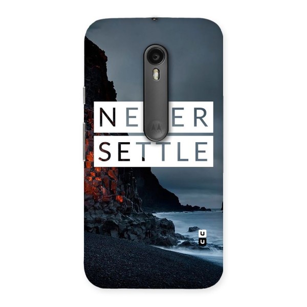 Never Settle Dark Beach Back Case for Moto G3