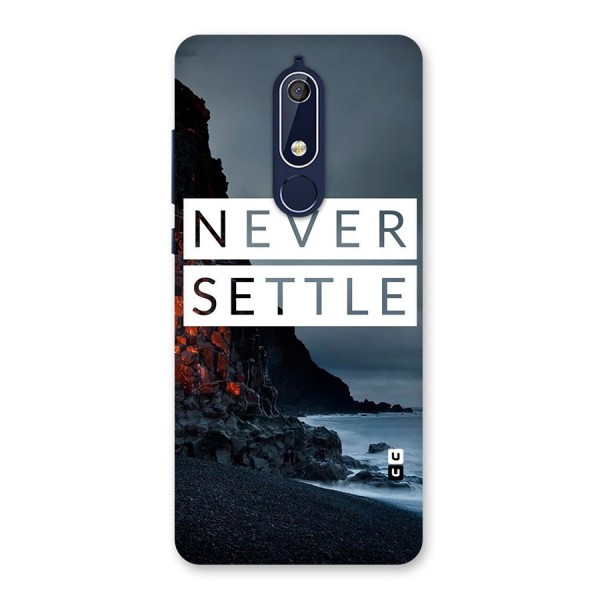 Never Settle Dark Beach Back Case for Nokia 5.1