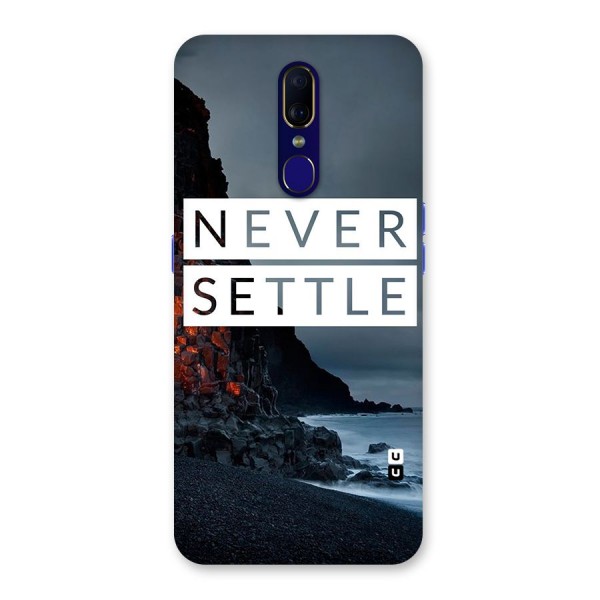 Never Settle Dark Beach Back Case for Oppo F11