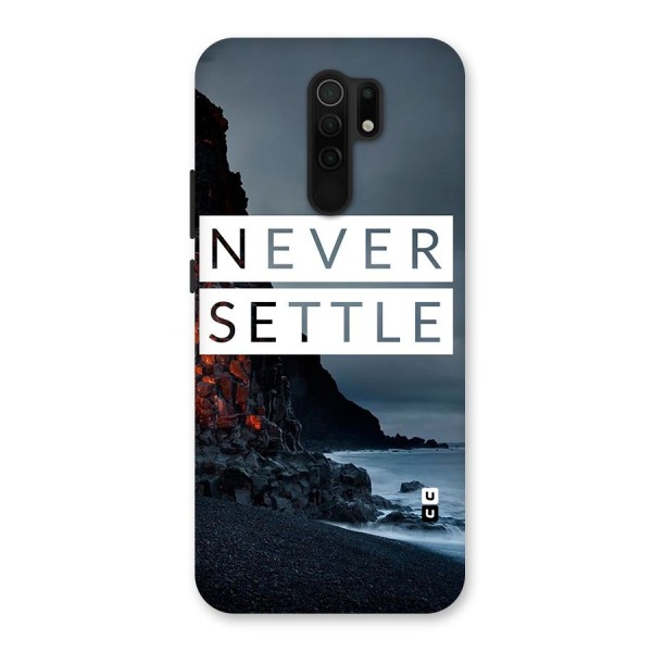 Never Settle Dark Beach Back Case for Poco M2