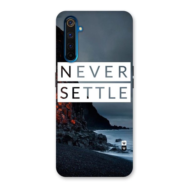 Never Settle Dark Beach Back Case for Realme 6 Pro