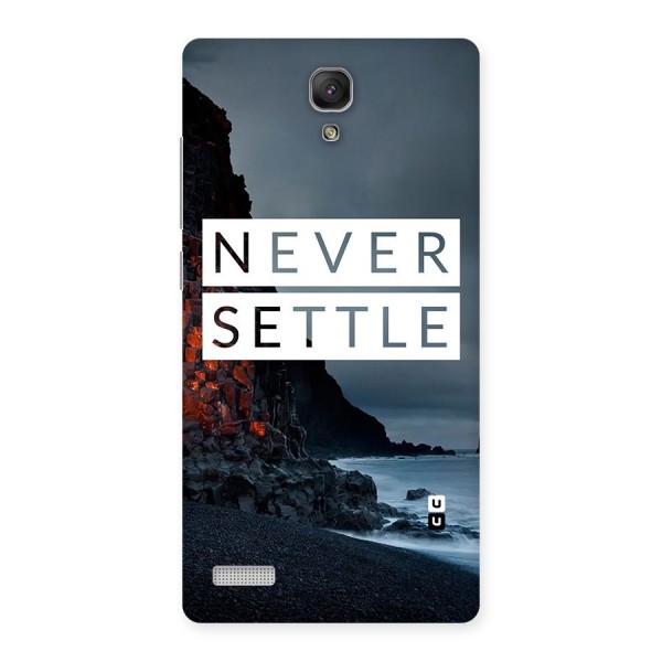 Never Settle Dark Beach Back Case for Redmi Note