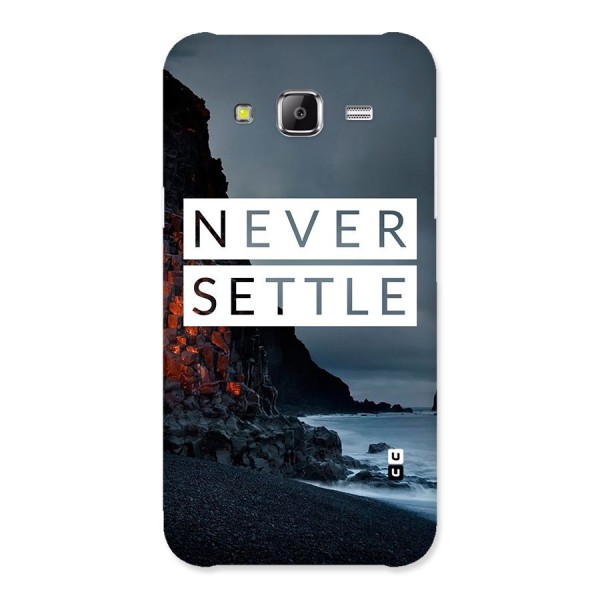 Never Settle Dark Beach Back Case for Samsung Galaxy J5