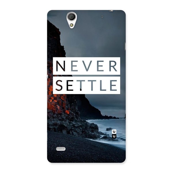 Never Settle Dark Beach Back Case for Sony Xperia C4