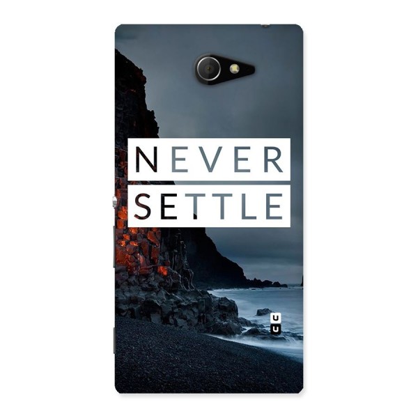 Never Settle Dark Beach Back Case for Sony Xperia M2