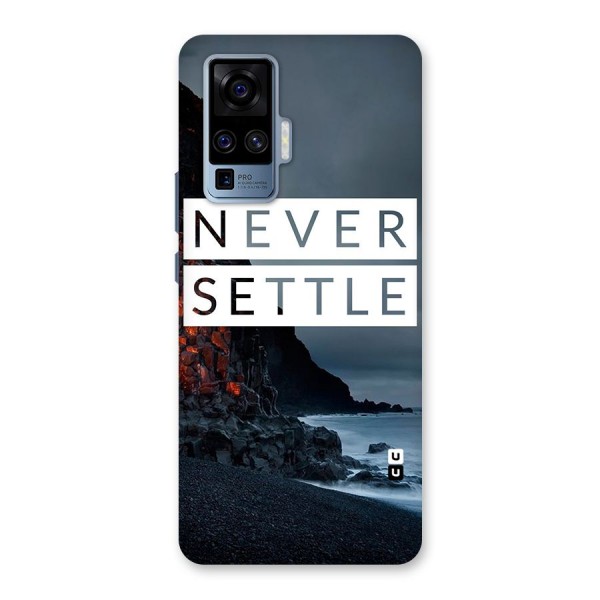 Never Settle Dark Beach Back Case for Vivo X50 Pro