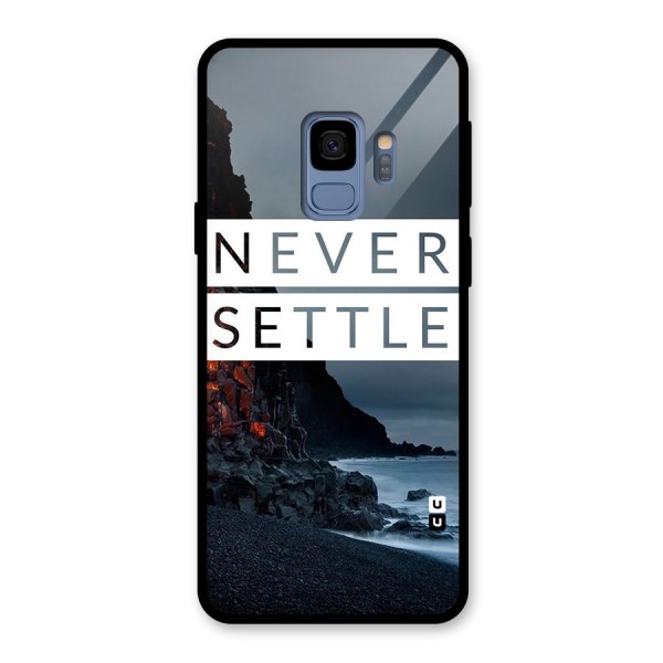 Never Settle Dark Beach Glass Back Case for Galaxy S9