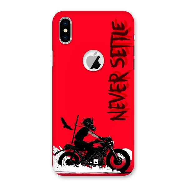 Never Settle Ride Back Case for iPhone XS Logo Cut